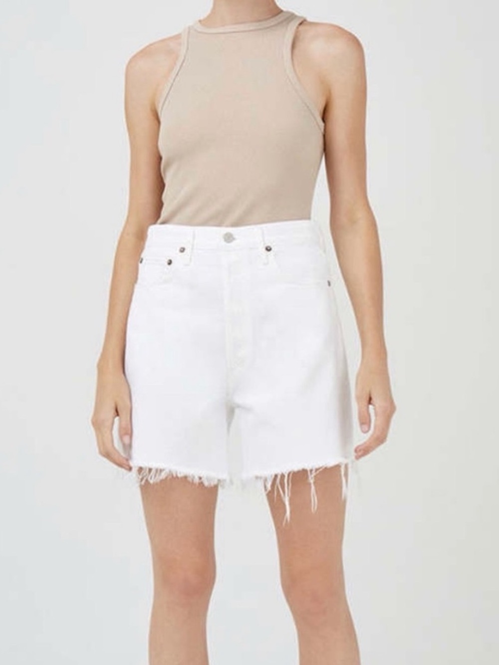 AGOLDE Stella High Rise Organic Cotton White Wash Denim Shorts
SZ 29